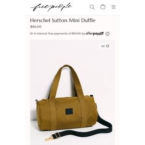 NWT* Herschel Sutton Mini Duffle